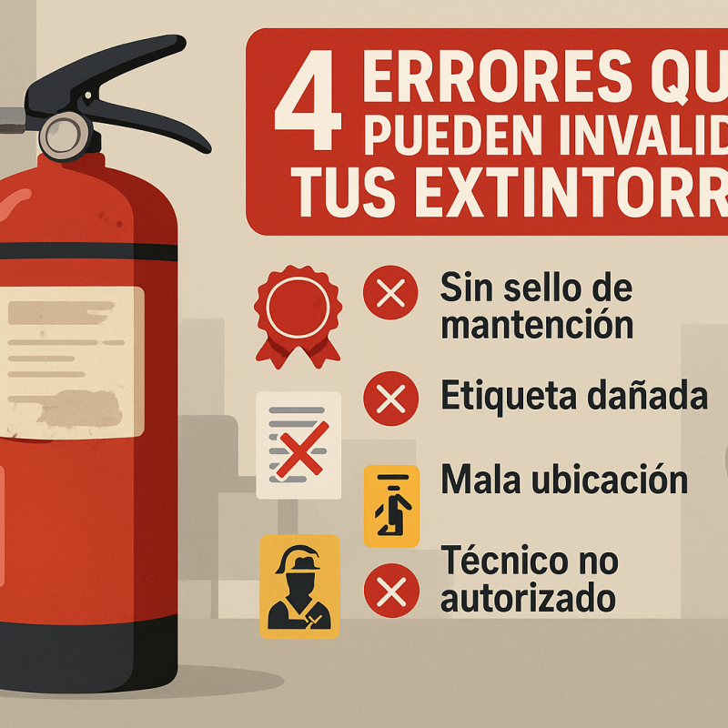 ❌ 4 errores que pueden invalidar tus extintores (y poner en riesgo a tu empresa)