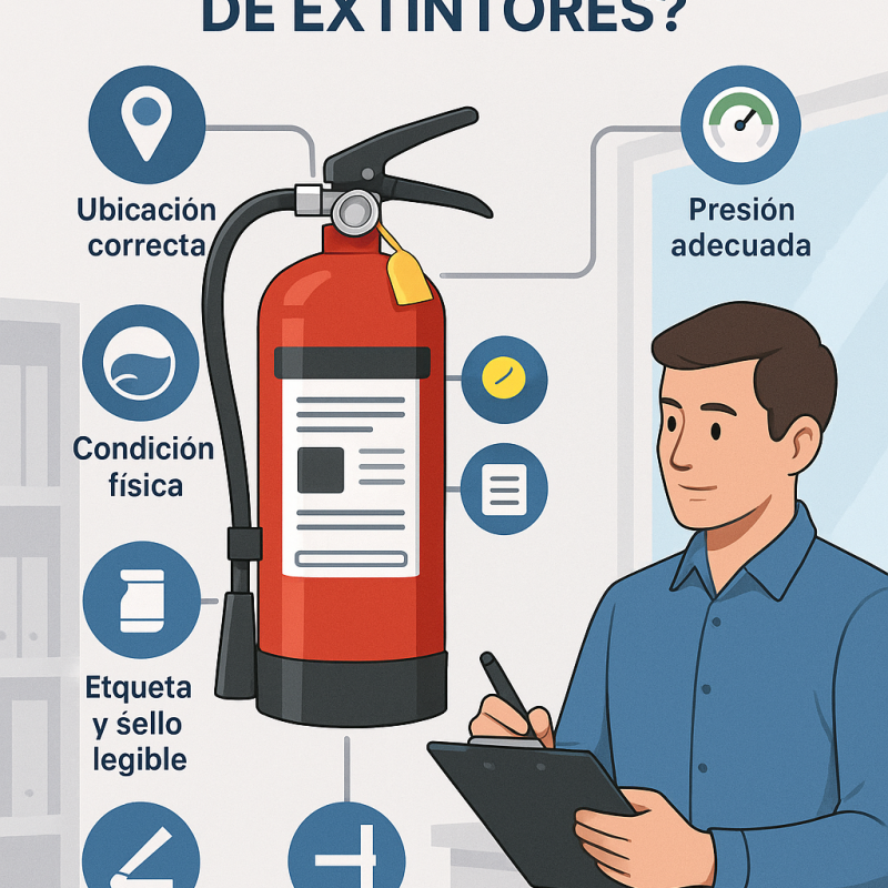 ¿Qué se revisa en una revisión mensual de extintores?