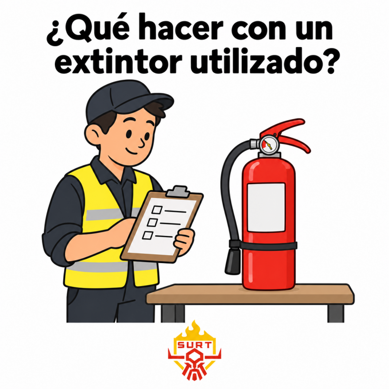 ¿Qué hacer con un extintor después de haber sido utilizado?